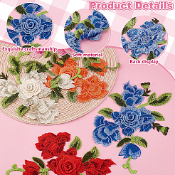 10 Stück 5 Farben Polyester Handarbeit Stickerei Kostüm Zubehör&nbsp;DIY-GA0007-60