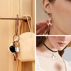 10 pendentif décoratif en alliage émaillé de Noël&nbsp;HJEW-YW00277-01