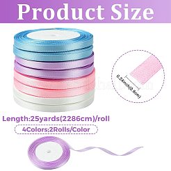 8 Rolle 4 Farben einseitiges Satinband&nbsp;OCOR-FS0001-10E
