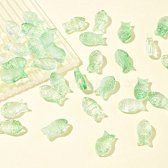 50pcs perles de verre transparentes peintes à la bombe&nbsp;GLAA-FS0002-06F