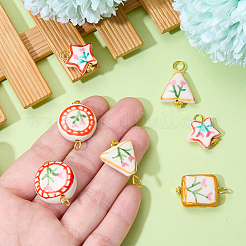 8 pendentif en porcelaine faite à la main&nbsp;HJEW-SW00367