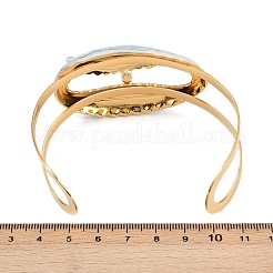 Muschelförmige Manschettenarmreifen aus 304 Edelstahl mit Emaille für Frauen&nbsp;LS-BJEW-A049-04D-G