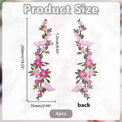 4 Stück bestickte Polyester-Kragendekoration zum Aufnähen/Aufbügeln.&nbsp;DIY-HY0003-51B