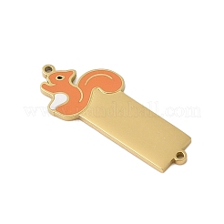 304 Edelstahl dunkelorange Emaille-Verbindungsanhänger&nbsp;STAS-P377-12G