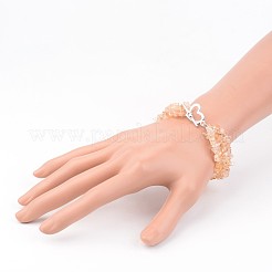 Chip natürlichen Edelstein Perlen mehrsträngige Armbänder&nbsp;BJEW-JB02321