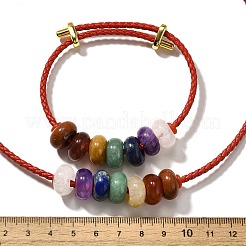 Rondell Chakra Natur Edelstein Perlen Armbänder & Halsketten Sets&nbsp;G-P561-01G-04