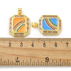 Pendentifs d'émail en laiton &nbsp;KK-U044-13G