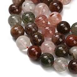 Brins de perles de quartz rutile multicolores naturelles&nbsp;G-G300-A03-10mm