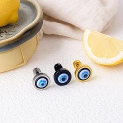 6 Stück Ohrstecker mit bösem Blick aus Edelstahl in 3 Farben für Männer&nbsp;EJEW-GO0002-16