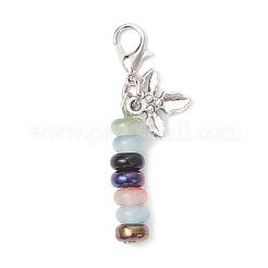 Decoraciones colgantes de rondelle de vidrio de imitación de jade&nbsp;HJEW-JM04354