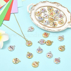 28pcs 14 Farben Legierung Emaille Charms&nbsp;FIND-YW0011-46