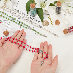 6 Stück 6-farbiges rundes Rosenkranz-Perlenketten-Set aus synthetischem Türkis&nbsp;NJEW-AB00003