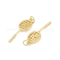 Pendentifs avec zircon cubiques à micro-pavés en laiton&nbsp;KK-U058-29G