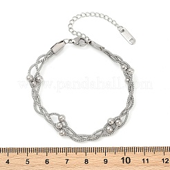 Bracciali con catene satellitari in acciaio inossidabile 304&nbsp;BJEW-Z106-01P