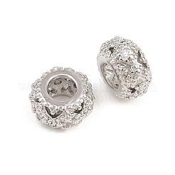Laiton micro pavé de perles de zircone cubique claires&nbsp;KK-H292-13P