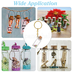 12 mini ciondolo in vetro con decorazione a forma di bottiglia dei desideri con paillettes di plastica&nbsp;KEYC-DR00007