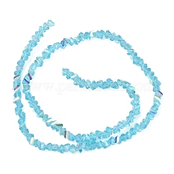 Chapelets de perles en verre transparent électrolytique&nbsp;EGLA-P061-04C-AB20