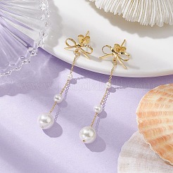 Aretes colgantes con lazo de latón&nbsp;EJEW-TA00394