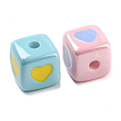 Undurchsichtige bunte Acryl-Emaille-Perlen&nbsp;X-OACR-L001-03