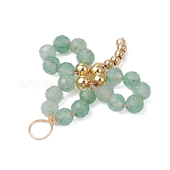 5 pieza de 5 estilos de aventurina verde natural y ágata musgosa y jade de Taiwán y rubí en zoisita y colgantes de cuentas redondas facetadas de piedra dorada verde sintética&nbsp;PALLOY-JF03131