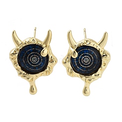 Boucles d'oreilles en laiton à oeil plaqué en rack&nbsp;EJEW-C108-08G