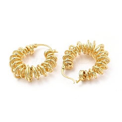 Boucles d'oreilles créoles en laiton pour femme&nbsp;EJEW-M026-04G