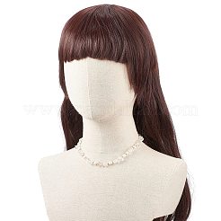 Scaglie di cristallo di quarzo naturale e collana di perle di perle&nbsp;NJEW-JN04008-02