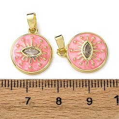 Pendentifs avec zircon cubiques à micro-pavés en laiton&nbsp;KK-F911-17G-02
