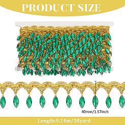 Polyester-Spitzenband mit Kunststoff-Anhänger-Quaste&nbsp;OCOR-WH0078-202B-03