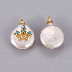 Pendentifs de perles d'eau douce de culture naturelle&nbsp;PEAR-F008-44G