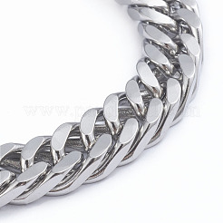 Bracciali a catena cubana con taglio a diamante in acciaio inossidabile 304 da uomo&nbsp;X-BJEW-L673-002C-P