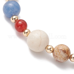 Bracelets extensibles de perles de pierres précieuses mélangées rondes naturelles&nbsp;BJEW-JB11240