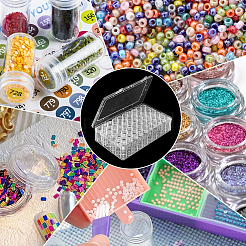 120 Gitter Mini-Set mit runden Schmuckgläsern aus Kunststoff mit Schraubverschluss&nbsp;AJEW-WH0348-305