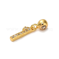 925 breloque européenne en argent sterling avec micro pavé de zircones cubiques transparentes&nbsp;STER-A045-01G-1