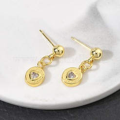 Ohrstecker aus Messing mit Mikropavé und Zirkonia für Damen&nbsp;EJEW-A167-10G