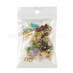 12 pendentif décoratif en forme de lune en alliage de 12 couleurs&nbsp;HJEW-FS00050