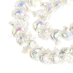 Perlas de vidrio transparentes galvanizadas con pintura para hornear&nbsp;EGLA-N017-06-B01