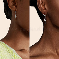 Boucles d'oreilles créoles rondes en laiton avec micro pavé de zircons cubiques transparents&nbsp;FS-WG18906-02
