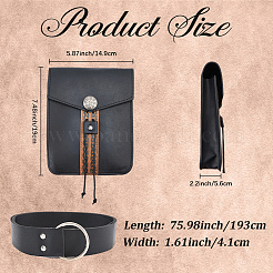 1 sac banane rectangulaire médiéval en cuir PU&nbsp;AJEW-CL0002-72B