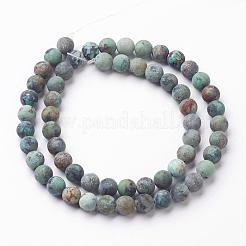 Brins de perles turquoises africaines naturelles (jaspe)&nbsp;G-G957-25-6mm