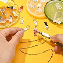40pcs 8 styles de pendentifs en émail en alliage&nbsp;ENAM-CJ0003-15