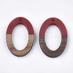 Pendentifs en bois de résine et de noyer&nbsp;RESI-S358-29E