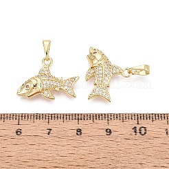 Pendentifs avec zircon cubiques à micro-pavés en laiton&nbsp;KK-Q073-12G