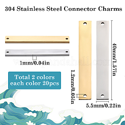 40 Stück 2 Farben Ionenbeschichtung (IP) 304 Edelstahl-Anschluss-Charms&nbsp;STAS-SC0009-01