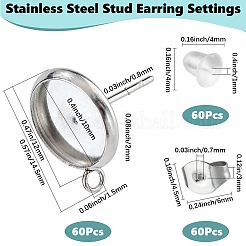 202 supports de boucles d'oreilles en acier inoxydable&nbsp;STAS-SP0001-91C