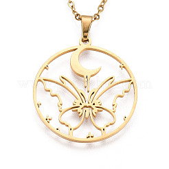 Colliers pendentifs en acier inoxydable 304&nbsp;NJEW-T018-51G