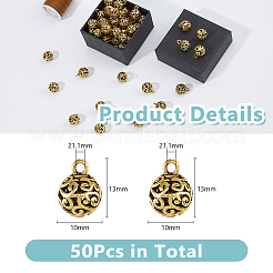 50 pz di pendenti in lega in stile tibetano cavo&nbsp;FIND-DC0005-70