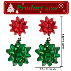 4 Paar 4 Farben Weihnachtsstern Legierung baumeln Ohrstecker für Frauen&nbsp;EJEW-AN0002-26