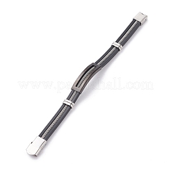 Braccialetti in silicone in acciaio inossidabile 304&nbsp;BJEW-O134-02B