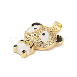 Pendentifs avec zircon cubiques à micro-pavés en laiton&nbsp;KK-E111-42G-02